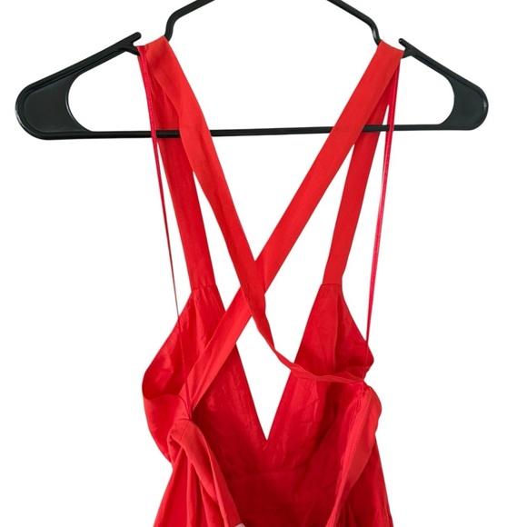 Tibi NEW Jeweled Red Orange Silk Gown - Picture 4 of 11